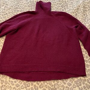 Women's Burgundy Turtleneck Sweater